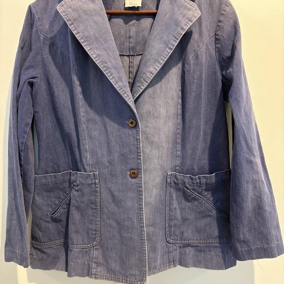 True Vintage Sears Denim Jacket Women M Chore Workwear Chambray Blazer‎ 70s 80s - Picture 5 of 13